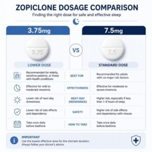 Zopiclone Dosage Comparison - Zopiclone 3.75 mg vs Zopiclone 7.5 mg